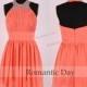 Women Coral Halter Pleats Short Homecoming Dress/Short Prom Dress 2015/Chiffon Homecoming Dress/Party/Summer Dress/Custom Made 0373