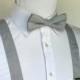 Gray Bowtie and Suspenders Set - Men, Teen, Youth