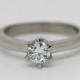 SALE! Solitaire ring with lab diamond. Titanium or White gold available - handmade engagement ring -
