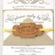 Vintage Calligraphy Vineyard Letterpress Wedding Invitation, Grey, White, Kraft Paper, Cork, Rustic