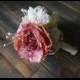 Bridal Bouquet, Romantic Wedding Bouquet, Keepsake Bouquet, Fabric flower bouquet, vintage style, rustic  style, Peony silk flower bouquet