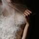 WHITE MULBERRY SCULPTED SILK TULLE BLUSHER VEIL