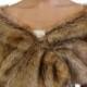 Vintage Brown faux fur wrap, Bridal wrap, Bridal shrug, faux fur shrug, faux fur stole, faux fur shawl, faux fur cape 800M-VBRN