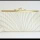 1920's Gatsby Ivory Bridal Clutch - Art Deco - Wedding Purse - Ivory Evening Bag - Includes Chain - Custom Made to Order