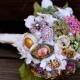 Brooch Bouquet vintage Wedding bridal bouquet includes FREE toss / bridesmaid bouquet