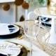 Geometric Gold, Black & Bold Bridal Shower // Hostess With The Mostess®