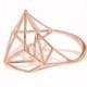 Geometric Gold Ring, 14K Geometric Ring, Rose Gold Ring, 3D Gold Ring, Wedding Band, Free Shipping