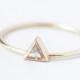 Diamond Engagement Ring - Triangle Diamond Ring - 0.11 Carat Trillion Diamond - 14k Gold