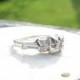 Platinum Diamond Engagement Ring, Fiery European Cut Diamond, Great Retro Design, Circa 1940s
