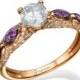 Vintage Engagement Ring Diamond Ring Wedding Ring Art Deco Ring Vintage Diamond Ring Rose Gold Antique Engagement Bridal Jewelry Ruby