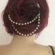 Wedding headpiece, Bridal hair accessory, Pearl headpiece, Wedding hair chain, Bridal hair chain