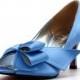Something Blue Wedding Shoes, Something Blue Shoes, Victorian Blue Wedding Heels, Custom Made Blue Heels, Blue Heels with Red Sole