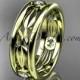 14kt yellow gold diamond leaf wedding band, engagement ring ADLR401B