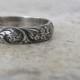 Silver Floral Ring Antiqued Wedding Rings Wedding Band Engagement Ring Promise Ring Purity Ring