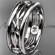 platinum diamond leaf wedding band, engagement ring ADLR401B
