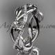14kt white gold diamond leaf and flower wedding band, engagement ring ADLR403B