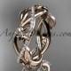 14kt rose gold diamond leaf and flower wedding band, engagement ring ADLR403B
