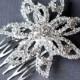 Rhinestone Bridal Hair Comb Accessory Wedding Jewelry Crystal Flower Side Tiara Snowflake CM052LX