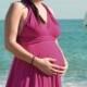 Evening Maternity Dress, Pink Maternity Infinity Dress, Party Dress, Maternity Wrap Dress, Maternity Maxi Dresses, Orchid Dress Pregnant