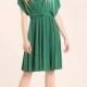Green Braid Dress / Bridesmaid Dress / Emerald Green Infinity Wrap Dress / Infinity Wrap Dress / Knee lenght Wrap Dress/Femenine green dress
