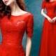 Long red lace wedding dresses/ Red wedding Dress/Red Prom dress/Bridal Wedding Party Dress,Bridal Prom/ Bridesmaid Dress