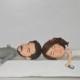 wedding cake topper Drunk funny cartoon bride & groom figurines engagement clay cake topper
