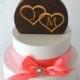 Personalized Burned Wood Cake Topper- Your Custom Letters with Hearts