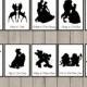 Disney Couple Cards Silhouette (tabel cards wedding) - set of 36 - Digital file