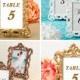Wedding table numbers - 10 wedding table decor holder 4" x 6" picture frame, place card holder, wedding reception party decor