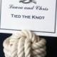 Wedding Knot Number Holders for your Nautical Wedding 4 Pack of white Monkey Fist Knots