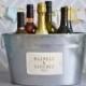 Personalized Wedding Gift - Large Beverage Tub with First Names and Date  in Gold