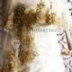 Luxury Gold Lace Bridal Veil Beaded Gold Lace Drop/ Circle Veil by IHeartBride V-1LG Elliston Gold & Platinum Collection Custom Bridal Veil
