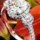 18k White Gold Ritani 1RZ1326 Three Stone Engagement Ring
