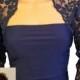 Ladies Navy Lace Shrug/Bolero 3/4 or Short Sleeve in Sizes 8,10,12,16 or 18