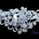 SALE Crystal wedding bridal vintage flower brooch , head piece