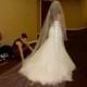 Wedding Veil Swarovski Crystal Rhinestone Sheer 108 Inch Long Cathedral Length Bridal Veil with Blusher