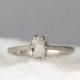 Raw Diamond Ring - Diamond Engagement Ring - 14K White Gold - Promise Ring - April Birthstone - Raw Gem Rings - Rough Uncut Diamond Ring