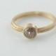 1ct Mauve Rose Cut Diamond Ring Hand Forged 14k Recycled Yellow Gold READY TO SHIP