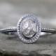 Uncut Diamond Ring - Raw Rough Diamond Engagement Rings - Sterling Silver Bezel Set - Vintage Style Wedding Ring - April Birthstone Ring