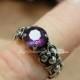 Solid Sterling Silver Alexandrite Hand Crafted Wire Wrapped Ring Orignal Signature Design Fine Jewelry June Birthstone