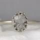 White Gold Raw Diamond Ring - Vintage Style Setting - 14K Gold - Rough Uncut Diamond Engagement Rings -April Birthstone - Anniversary Ring