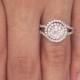 164 ct. Round Diamond Double Halo Ring Solid 14k White Gold  ***SEE VIDEO***