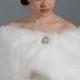 Ivory faux fur bridal wrap shrug stole shawl cape FW005-Ivory regular / plus size