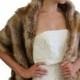 Bridal fur stole, Vintage brown faux fur stole fox fur shrug bridal fur wrap fur shawl, bridal stole, wedding stole, faux fur cape