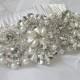 Bridal beaded pearl & crystal luxury headpiece. Rhinestone applique wedding hair comb. DUCHESS PEARL