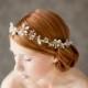 Wedding Hair Accessory, Bridal Hair Vine with Crystals Rhinestones Pearls, Silver Beaded Bridal Headpiece - Breathless