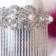 crystal pearl bridal hair comb, wedding hair comb, pearl hair combs, rhinestone hair comb, crystal bridal hair piece, vintage style comb