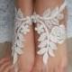 bridal anklet,cream-colored metallic reflective,Beach wedding barefoot sandals, bangle, wedding anklet, free ship, anklet, bridal, wedding