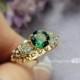 Green Quartz CZ Wire Wrapped Ring - Handmade Signature Design Marcella Ring - Fine Jewelry