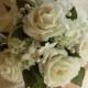 White Wedding Bouquet, Roses, Pearls, Stephanotis, Winter Wedding, Summer Wedding, Spring Wedding